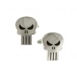 Punisher Silver Tone Cut Out Cufflinks.JPG